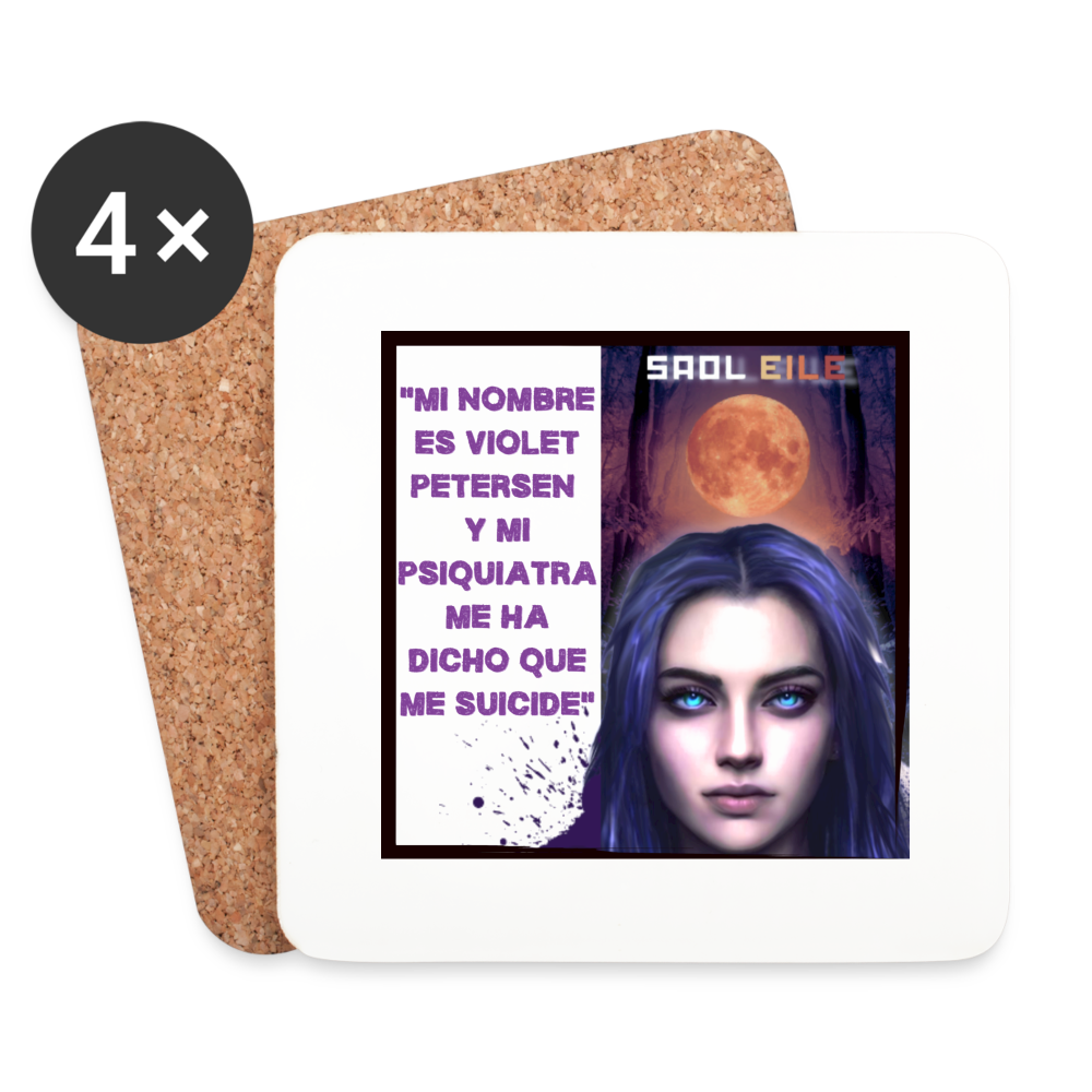 Posavasos Violet Moon (juego de 4) - white